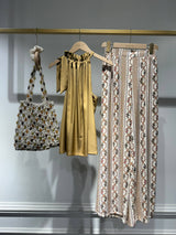Choklate Paris Palazzo-Hose Beige mit Ornament-Print