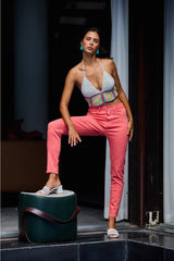 Ana & Lucy - Slim-fit Jeans "Anna" Push-up Himbeere Color Denim
