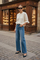 Ana & Lucy Barrel-Jeans LOWEN Mittelblau