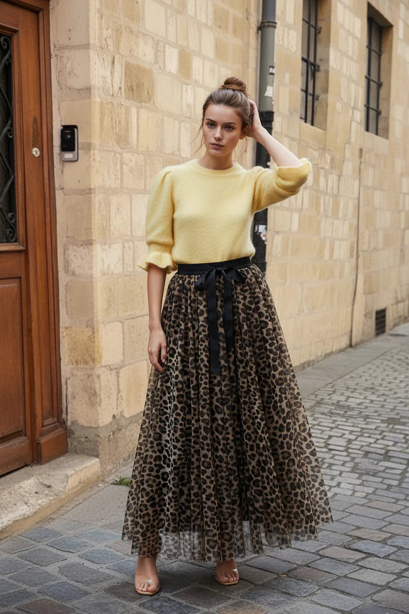 Afinity Weicher Feinstrickpullover mit Volantärmeln Gelb