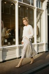 Audrey Paris Strickpullover mit Rüschen Creme