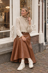 AN’GE Paris Pullover LYSETTE Offwhite mit Ajourstrick