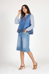Ana & Lucy Bermuda Baggy Dad weite Passform Hellblau