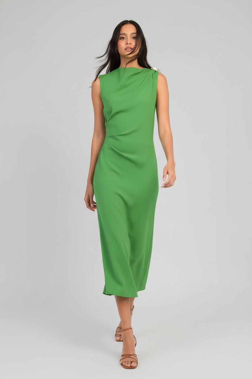 Ange Paris Midikleid Milana Apfelgrün