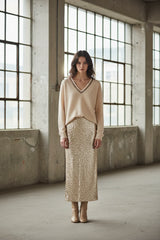 Ange Paris Midirock JURYFANA Mattgold - Greige