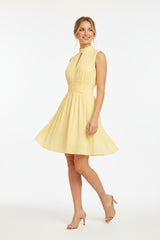 Ange Paris Kurzes Sommerkleid "Orléane" 100% Viskose - Gelb