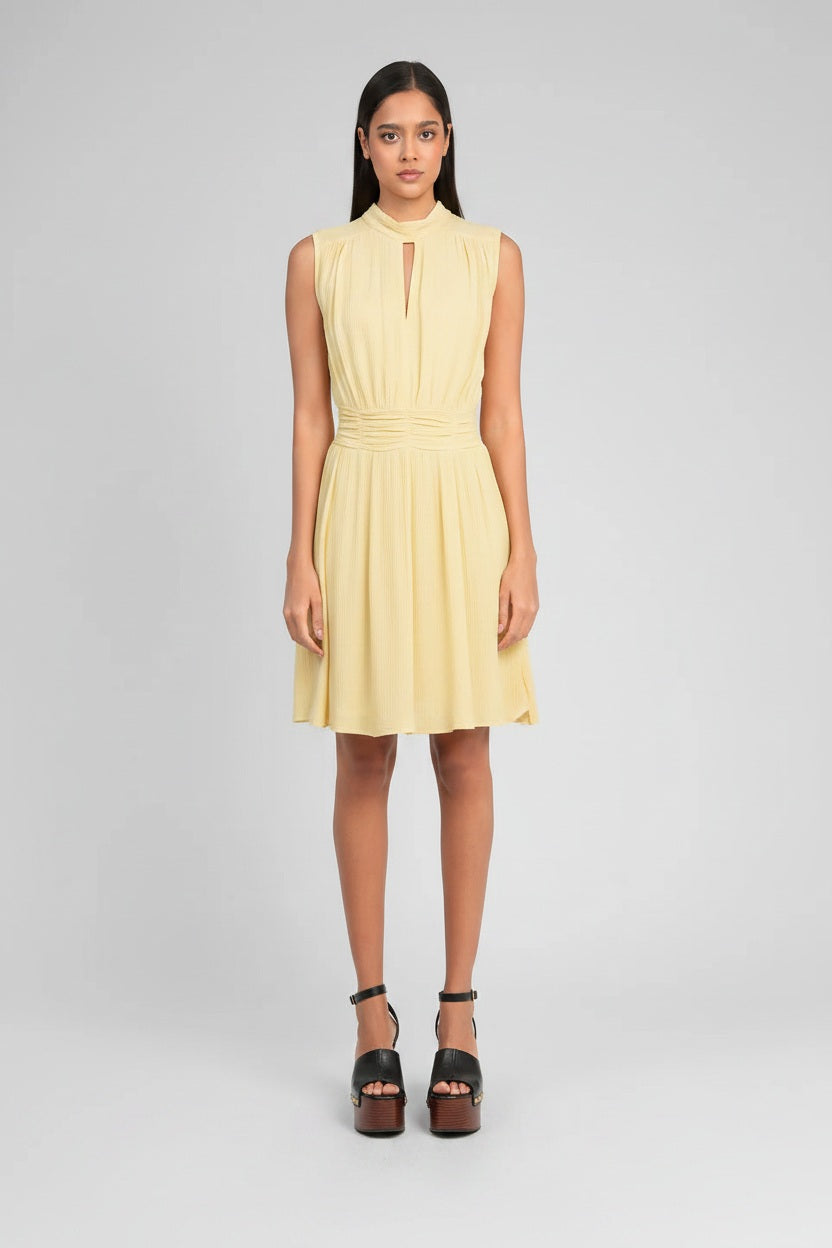 Ange Paris Kurzes Sommerkleid "Orléane" 100% Viskose - Gelb