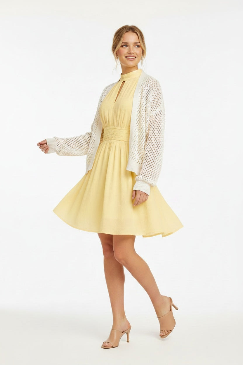 Ange Paris Kurzes Sommerkleid "Orléane" 100% Viskose - Gelb