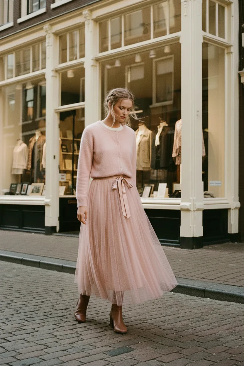 Choklate Paris Fluffy-Cardigan Wolle-Kaschmir Blush