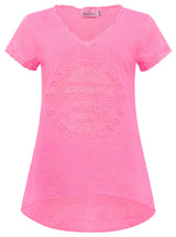Zwillingsherz Shirt Tail - Positive Mind- 100% Baumwolle - Neonpink
