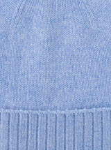 Zwillingsherz - 100% Cashmere-Mütze mit geripptem Umschlag - Hellblau