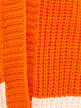 Zwillingsherz - Cardigan Grobstrick mit Streifen in Orange-Pink-Weiß - Viskosemischung