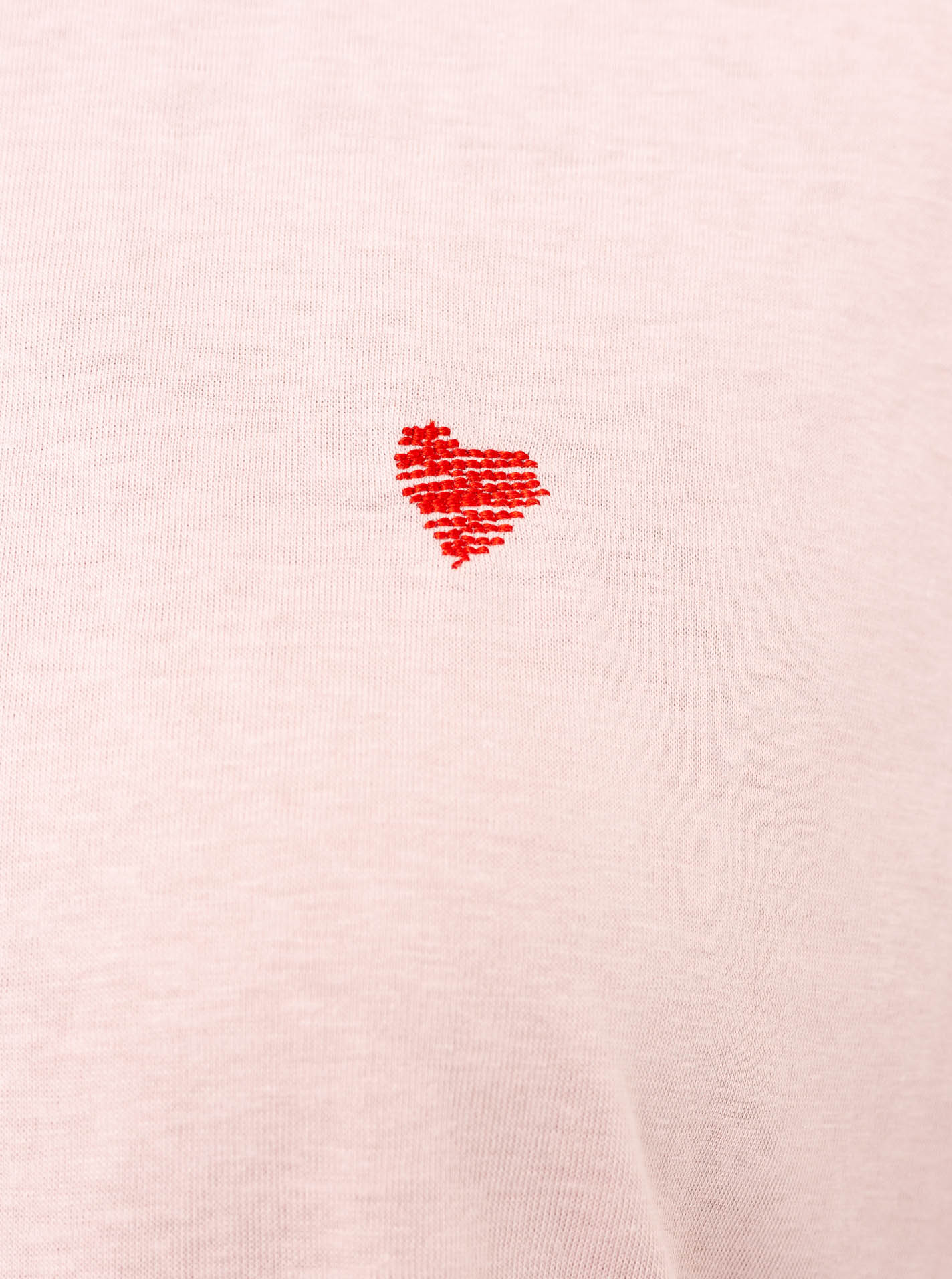 Zwillingsherz T-Shirt " Herz" Rosa mit gesticktem Herz | Rundhals