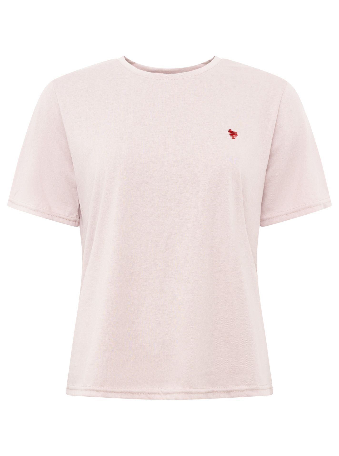 Zwillingsherz T-Shirt " Herz" Rosa mit gesticktem Herz | Rundhals