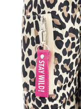 Zwillingsherz Bomberjacke "Wild Heart" Beige | Leo-Print Statement-Jacke