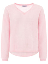 Zwillingsherz V-Pullover aus 100% gebürstetem Kaschmir Rosa