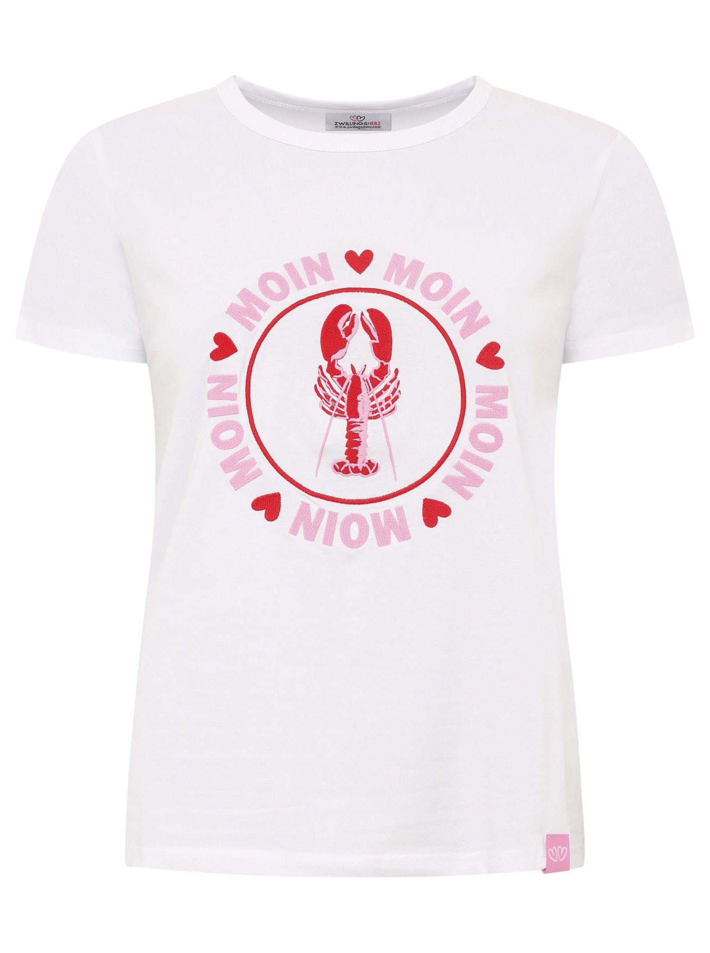 Zwillingsherz T-Shirt Moin Love Weiß Baumwolle Elastan
