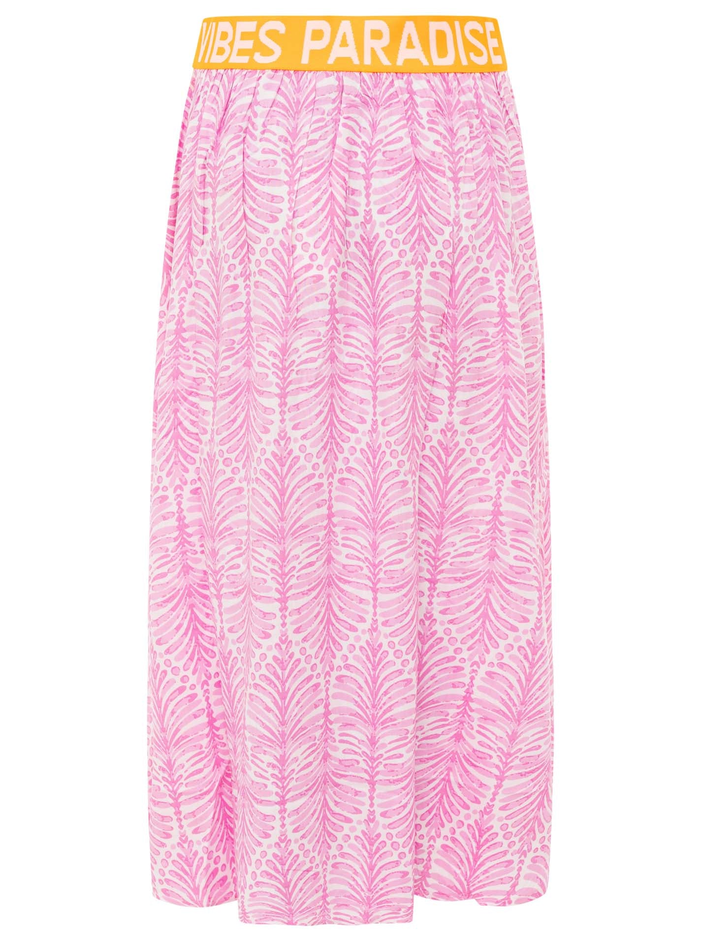 Zwillingsherz Rock "Jungle Leaves" Viskose - Rosa