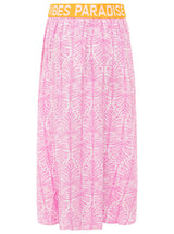 Zwillingsherz Rock "Jungle Leaves" Viskose - Rosa