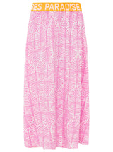 Zwillingsherz Rock "Jungle Leaves" Viskose - Rosa