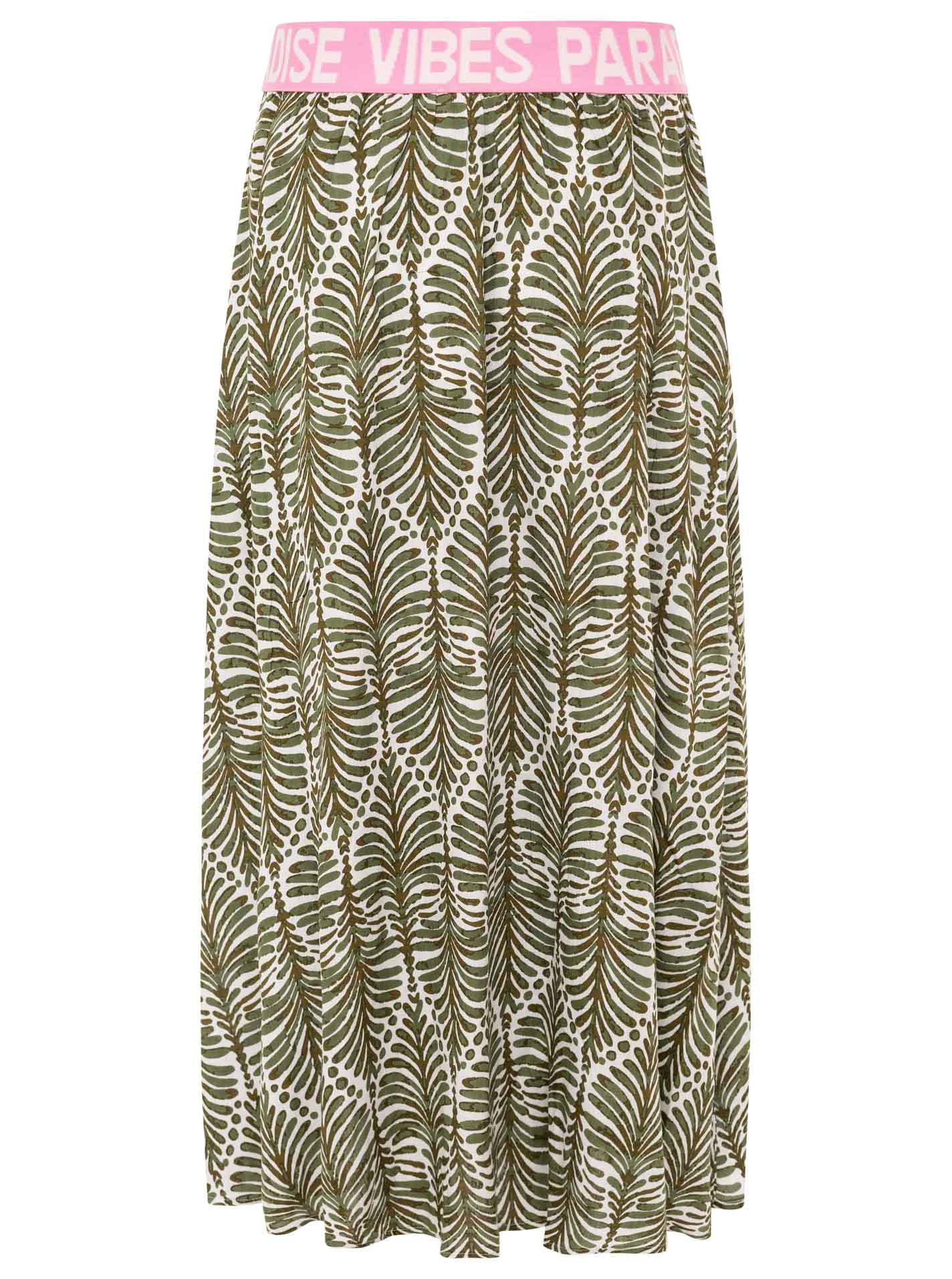 Zwillingsherz Rock "Jungle Leaves" Viskose - Olive