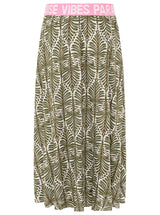 Zwillingsherz Rock "Jungle Leaves" Viskose - Olive