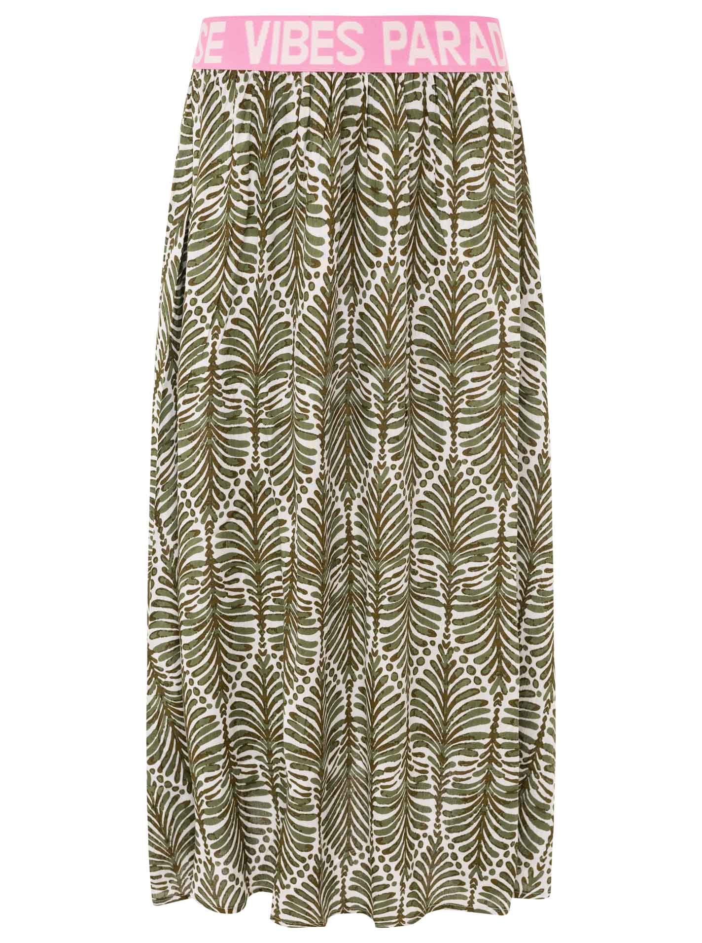 Zwillingsherz Rock "Jungle Leaves" Viskose - Olive