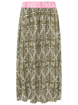 Zwillingsherz Rock "Jungle Leaves" Viskose - Olive