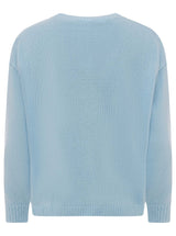 Zwillingsherz Pullover Wollmix "Lets Go Girls" Hellblau Oversized