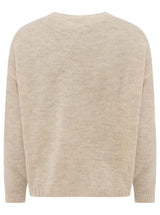 Zwillingsherz Pullover Wollmix "Lets Go Girls" Beige | Statement-Strick
