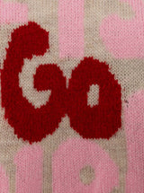 Zwillingsherz Pullover Wollmix "Lets Go Girls" Beige | Statement-Strick