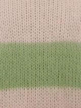 Zwillingsherz Pullover Wollmix "Blockstreifen" - Rosa & Grün | Streifendesign