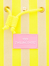 Zwillingsherz Schultertasche Stripes - Gelb - Modernes Streifen-Design
