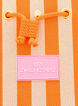 Zwillingsherz Schultertasche Stripes - Orange
