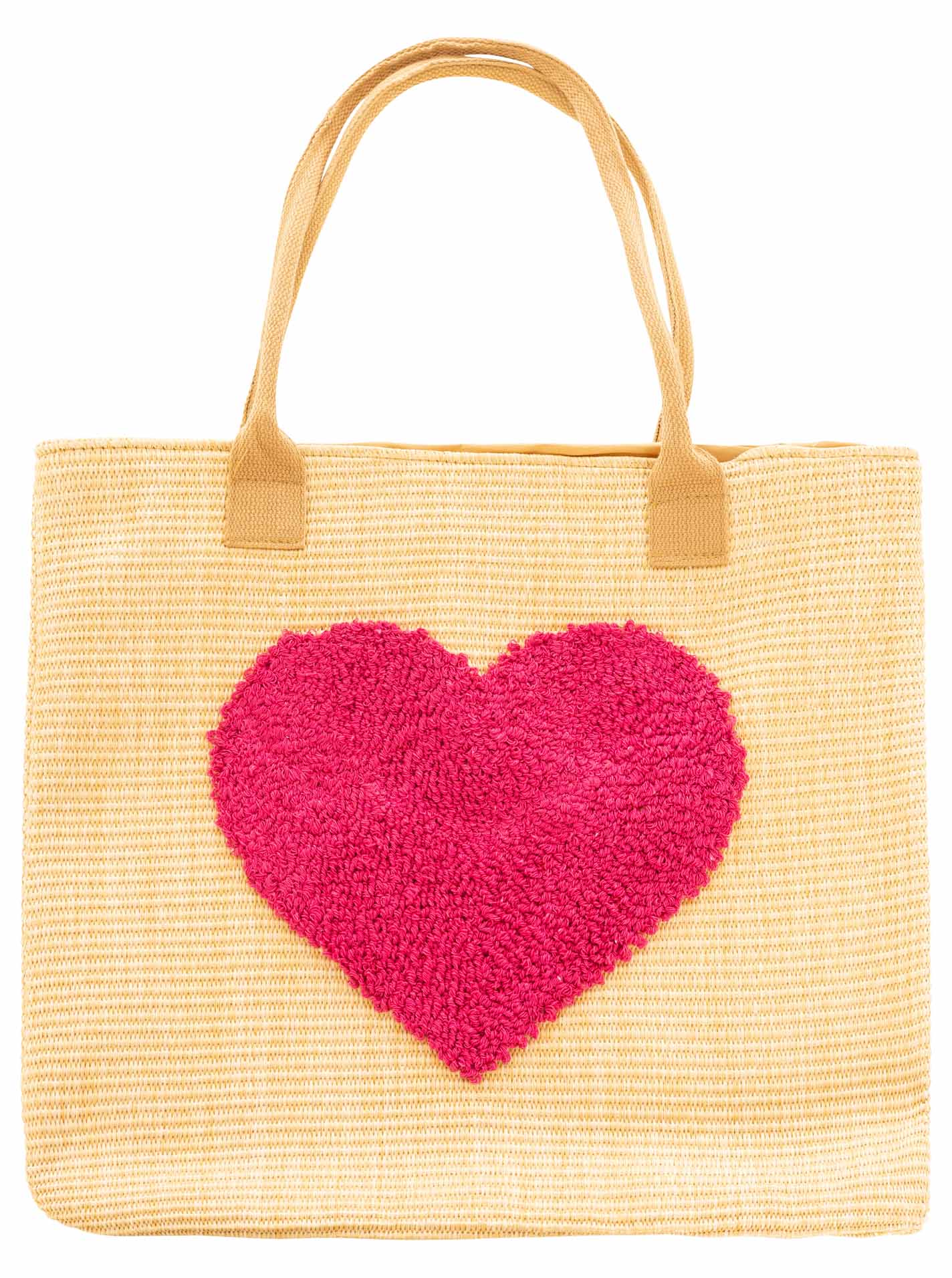 Zwillingsherz XXL Strohtasche Herz Pink