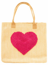 Zwillingsherz XXL Strohtasche Herz Pink
