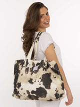 Zwillingsherz XXL Shopper Leo & Cow Look Braun