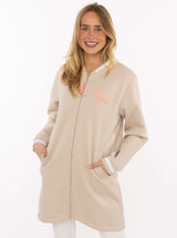 Zwillingsherz Jacke aus Sweatshirtmaterial "Cocktail Lover" - Beige