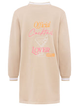 Zwillingsherz Jacke aus Sweatshirtmaterial "Cocktail Lover" - Beige