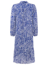 Zwillingsherz Kleid Viskose "Gemustert" Paisley Blau