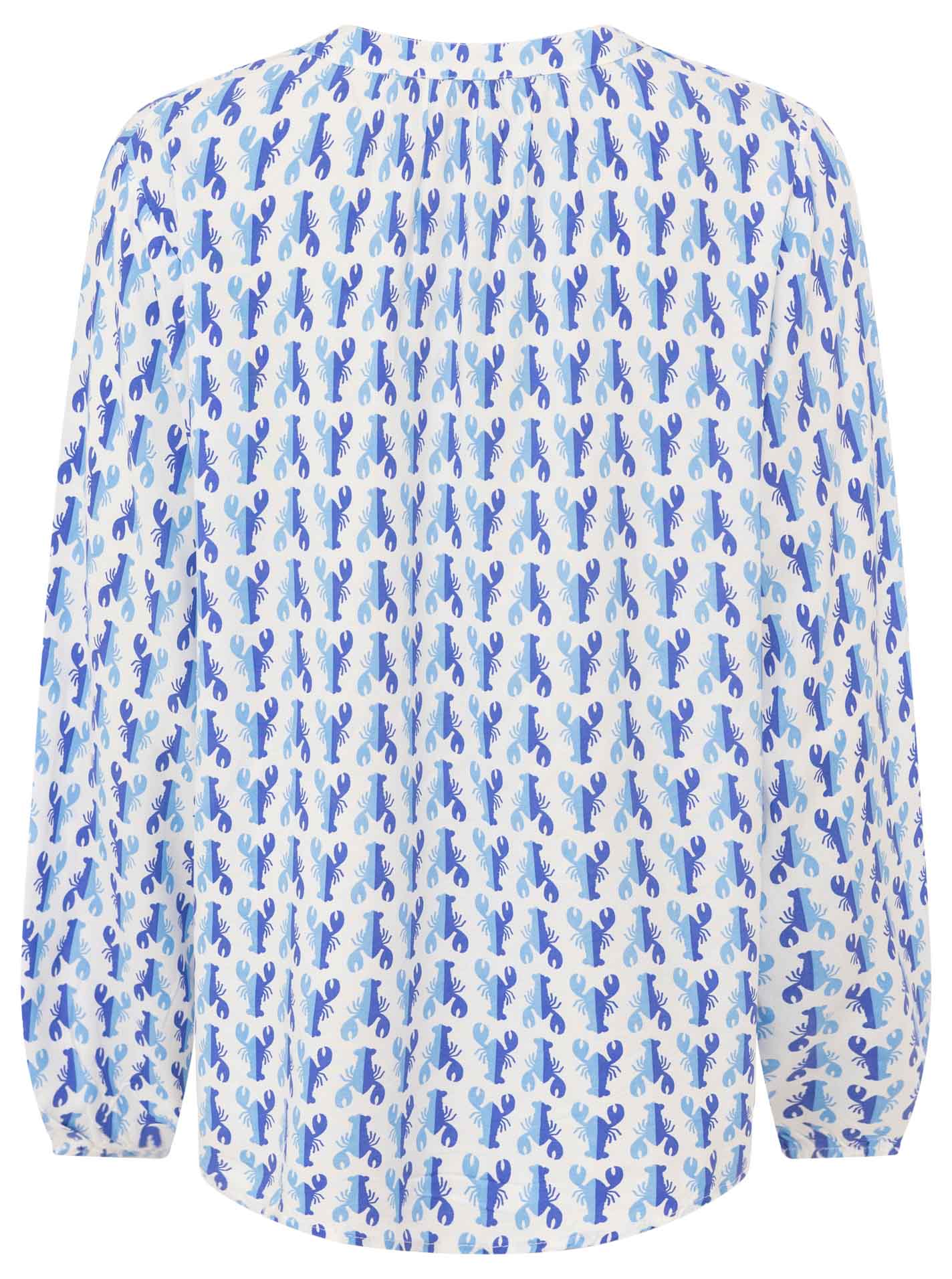 Zwillingsherz Bluse Lobsters Blau Langarm Viskose