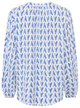 Zwillingsherz Bluse Lobsters Blau Langarm Viskose