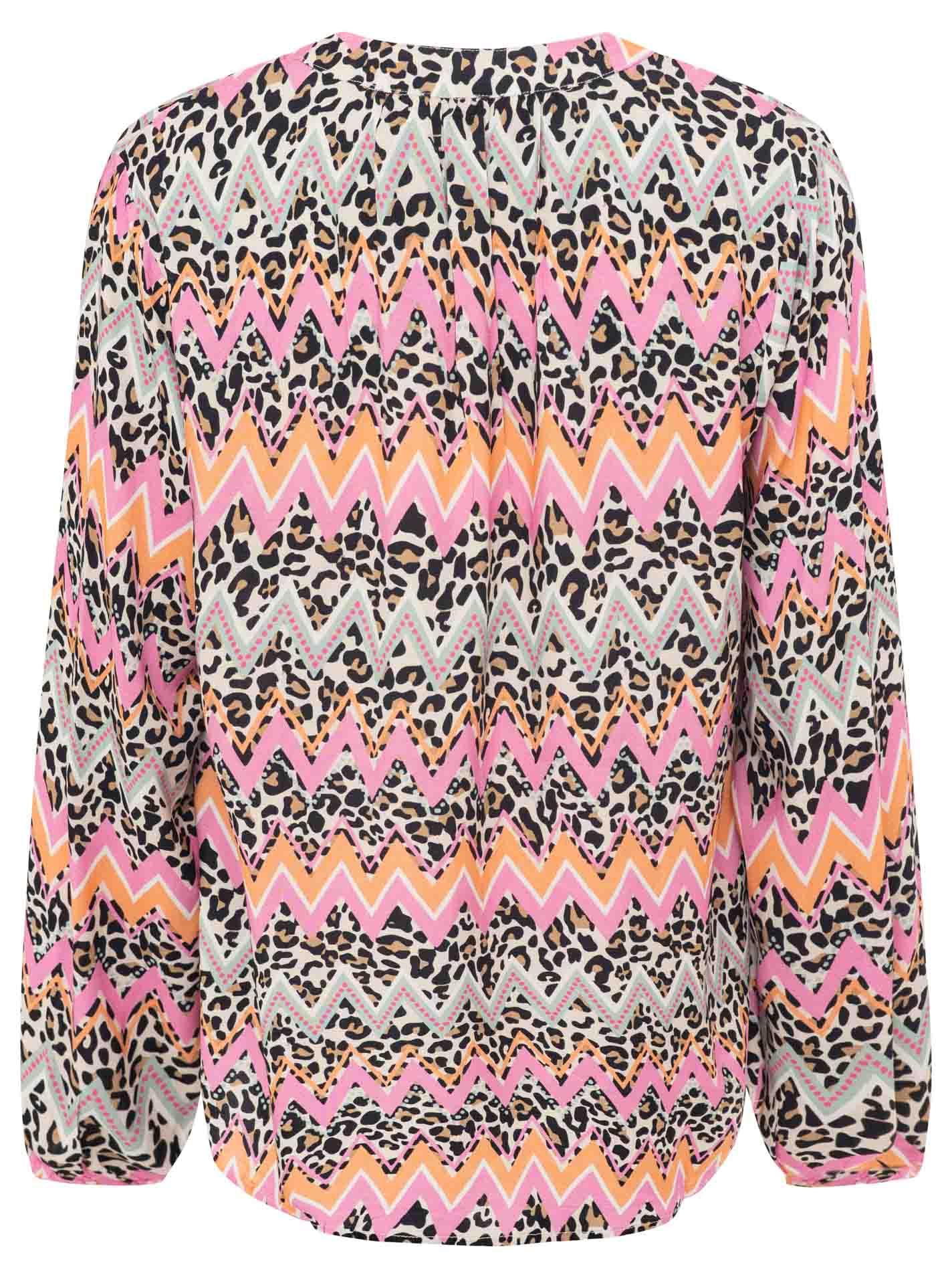 Zwillingsherz Bluse Graphic Leo Pink Viskose