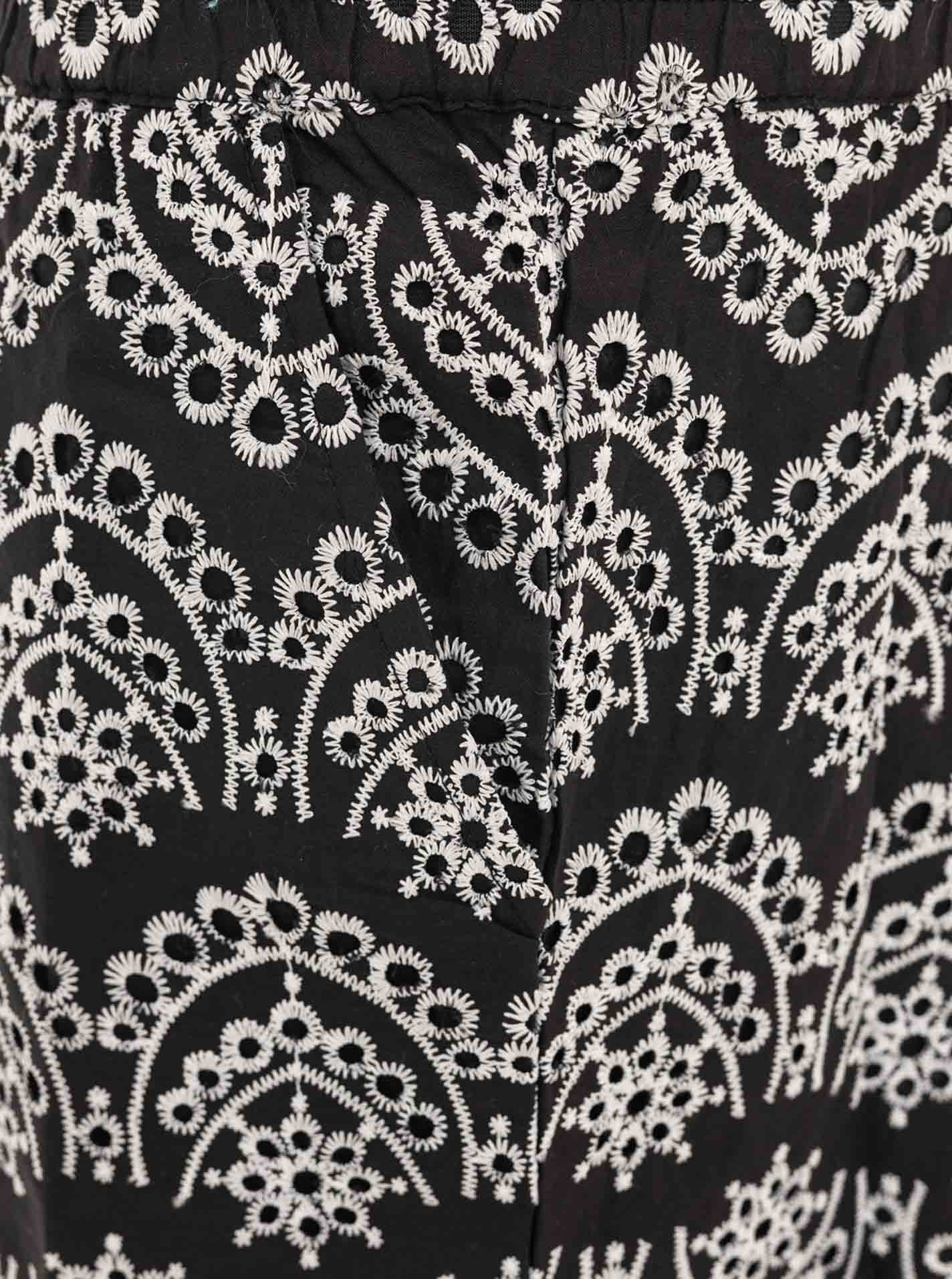 Zwillingsherz Shorts mit Lochstickerei Baumwolle Schwarz