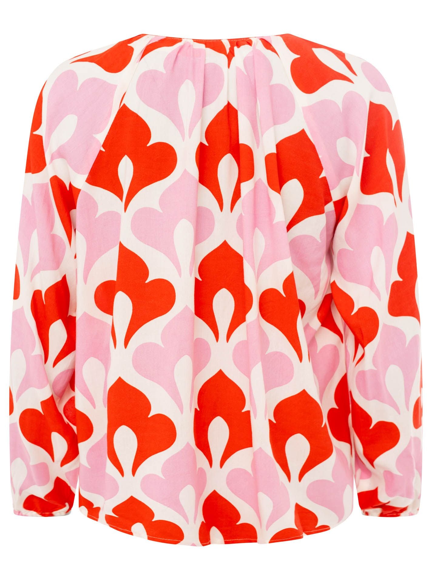 Zwillingsherz Bluse Graphic Flower Rot Viskose