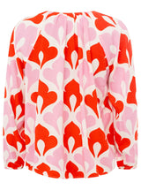 Zwillingsherz Bluse Graphic Flower Rot Viskose