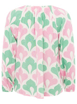 Zwillingsherz Bluse Graphic Flower Rosa
