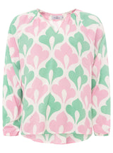 Zwillingsherz Bluse Graphic Flower Rosa