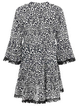 Zwillingsherz Sommer Kleid Flower Layout 100% Baumwolle Schwarz