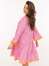 Zwillingsherz Sommer Kleid Flower Layout 100% Baumwolle Pink